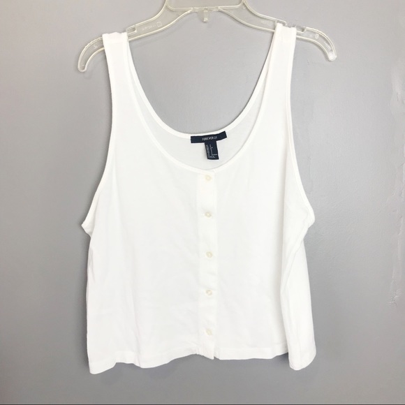 Forever 21 Tops - Forever 21 | cropped button down tank